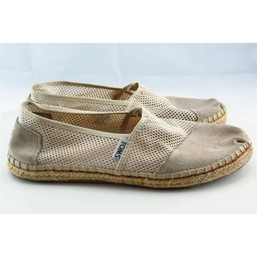 Toms Size 7‎ Medium Beige Round Toe flats Leather Women
